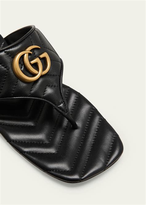 gucci leather sandal with double g|gucci marmont thong sandals.